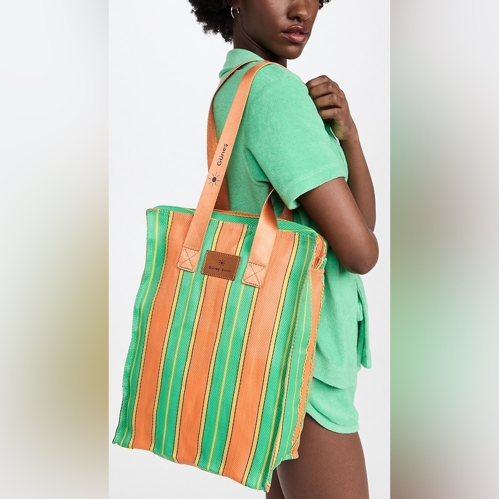 ‼️RARE‼️🎸Güneş Swim🎸🔥Striped Woven Messenger Tote